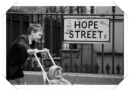  'Street sign, Liverpool 1966' Philip Jones Griffiths/Magnum Photos. Courtesy of the Philip Jones Griffiths Foundation